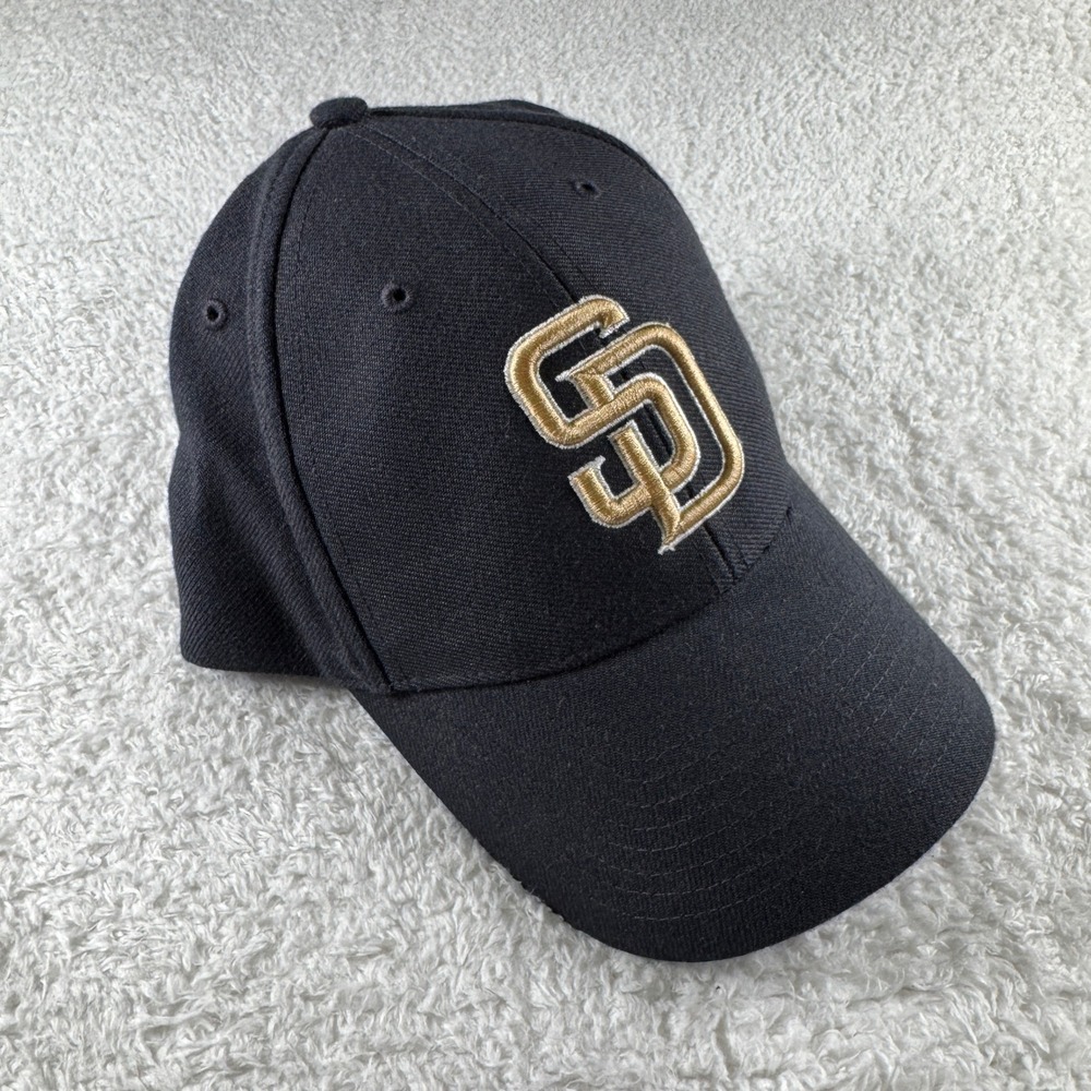 Vintage 90s San Diego Padres Twins Enterprise Navy Wool Adjustable Hat Cap‎